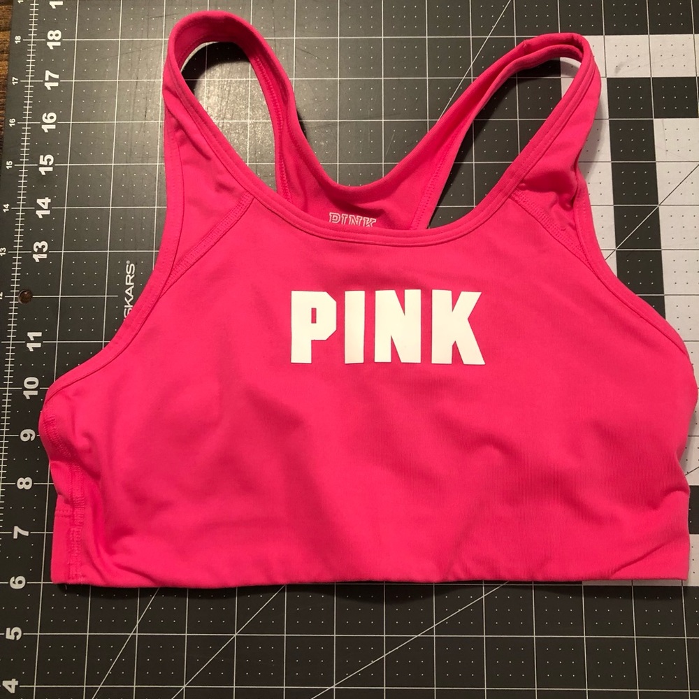 Used PINK neon sports bra size M